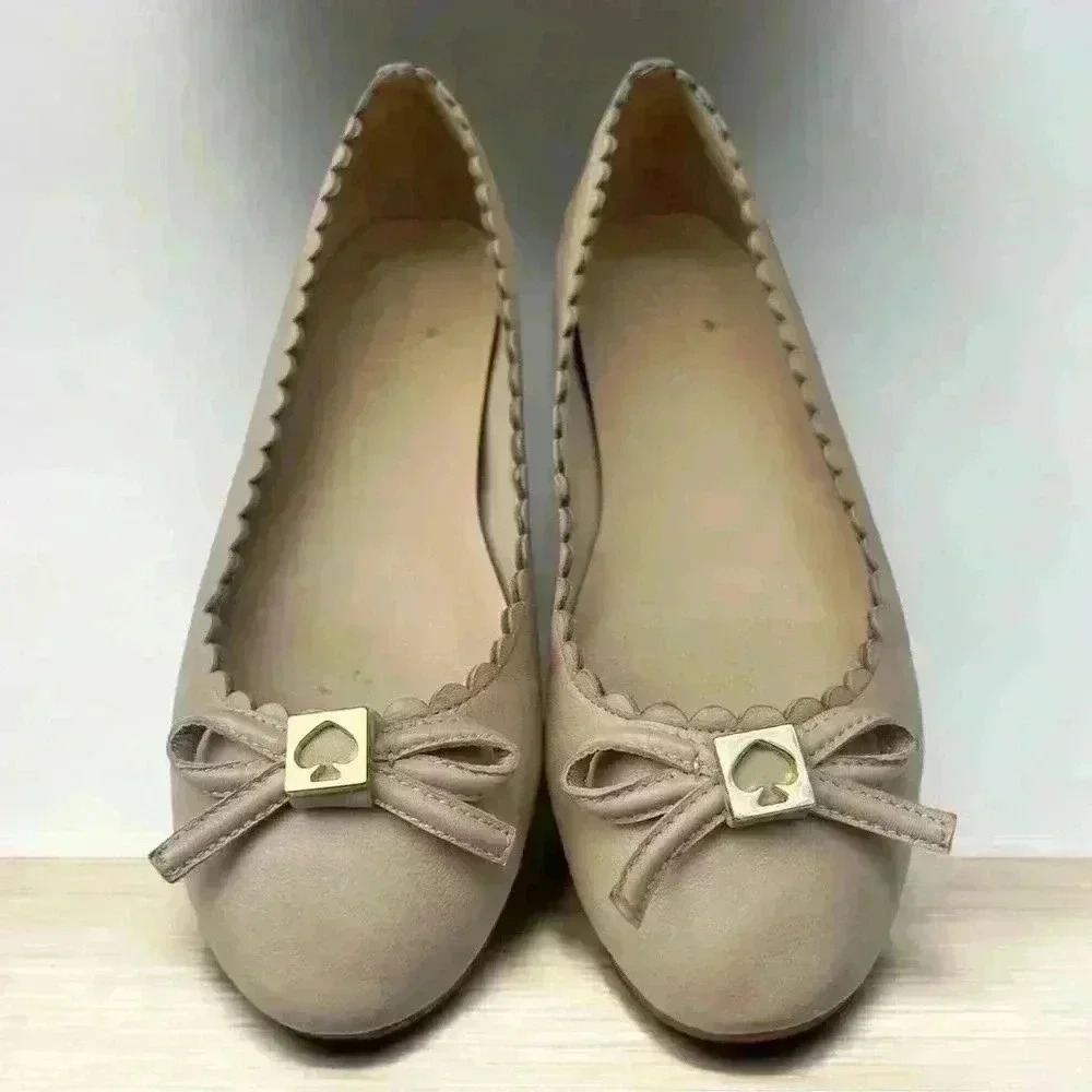 Kate Spade Women's Tan, pale pink  Elent Flex  Ballet Flats Sz 6